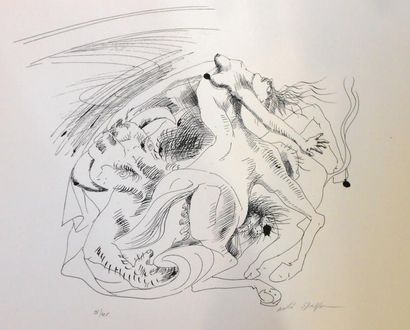 MASSON ANDRÉ (1896-1987) Erotique Lithographie en noir, signée en bas à droite, numérotée...