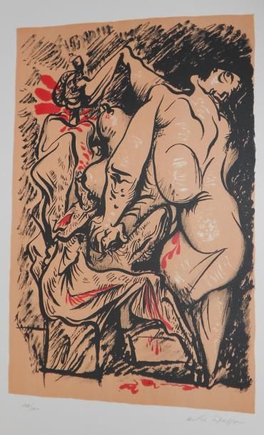 MASSON ANDRÉ (1896-1987) Homicide Lithographie en couleurs, signée en bas à droite,...