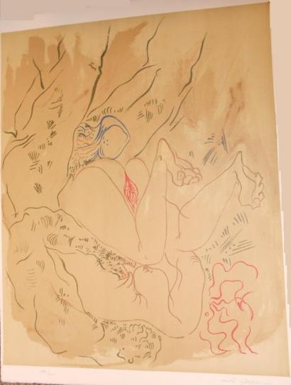 MASSON ANDRÉ (1896-1987) Composition érotique Lithographie, signée en bas à droite,...