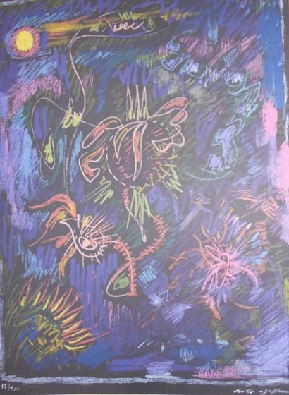 MASSON ANDRÉ (1896-1987) Danse des tournesols, 1970 Lithographie en couleurs sur...