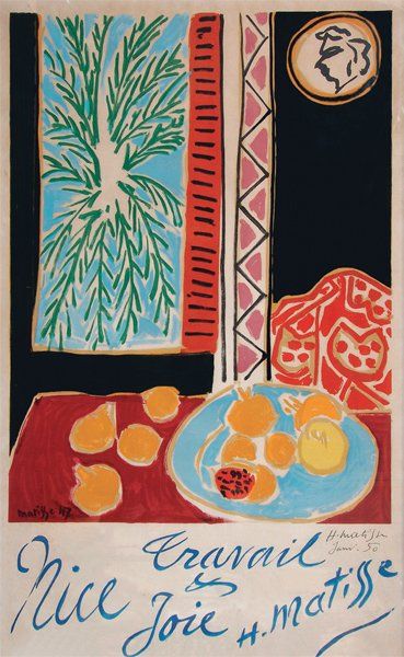 Henri MATISSE "Nice, travail et joie " 1948. Mourlot40. 100 x 65cm. Lithographie...