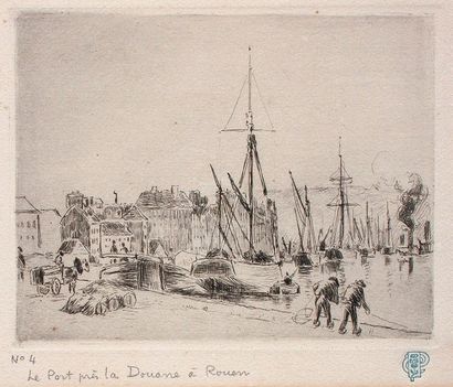 null "Le port près la douane à Rouen " (D. 43) 11,5 x 14,9 cm. L'une des 30 épreuves...