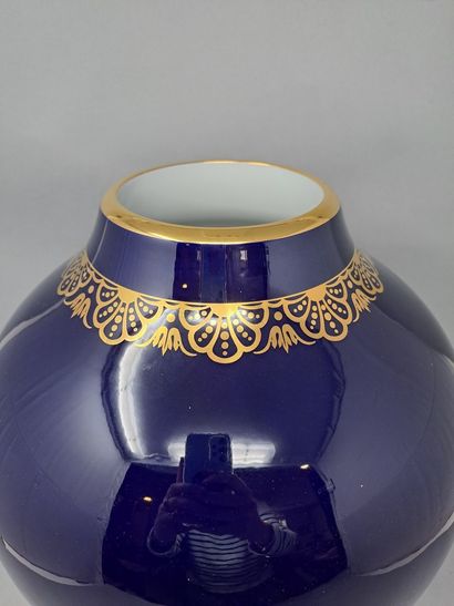 null SEVRES

Important vase de forme ovoïde en porcelaine à décor d'une frise de...