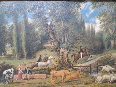 null Romantic school around 1850

The horse ride, the farewell of the shepherd, the...