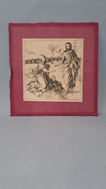 null SCHONGAUER Martin (After) 

Christ appearing to Mary Magdalene (Noli me tangere)

Copper,...