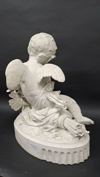 null Paris, Late 19th century

Statuette representing Cupid accompanied by a dove...