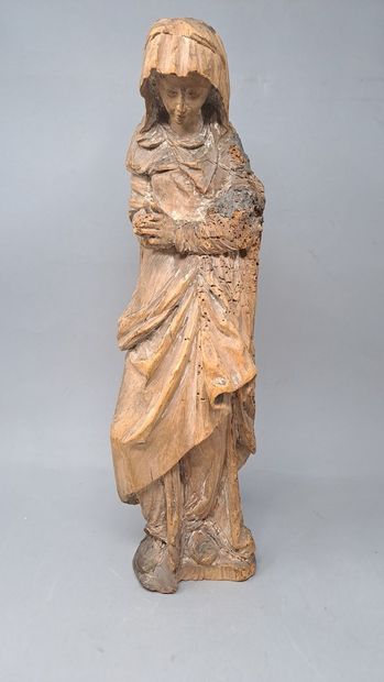 null Ecole française du XVIIIème siècle

Vierge en prière en bois sculpté 

Décapée,...