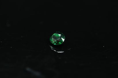 null Oval tsavorite garnet on paper. 

Weight : 2.47 cts. 



Dimensions : 7.4 mm...