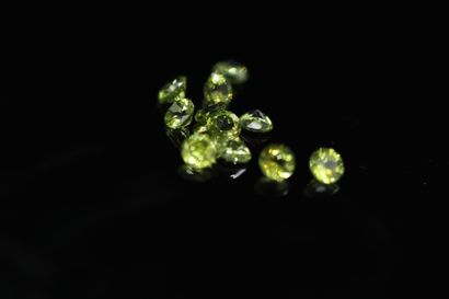 null Lot of twelve round peridots on paper. 

Total weight : 6.68 cts. 



Average...