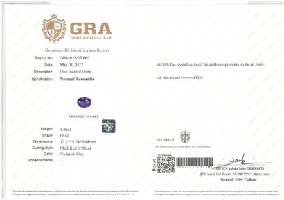null Oval Tanzanite on paper. 

Accompanied by a certificate GRA attesting the nature...