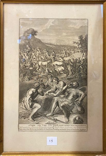 null 
Hoet Gerard (1648 - 1733) d., "David defeats the Amalekites". engraved by Abraham...