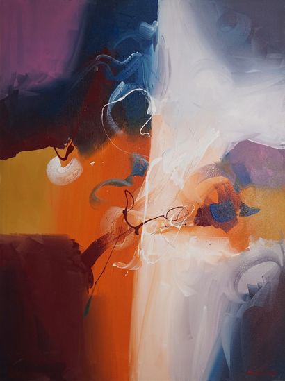 null CONILLO MARTINS Narcisso, born in 1963,

Untitled orange and white, 1994,

acrylic...