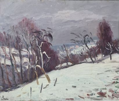 BORDES Léonard, 1898-1969,

Snowy valley,...