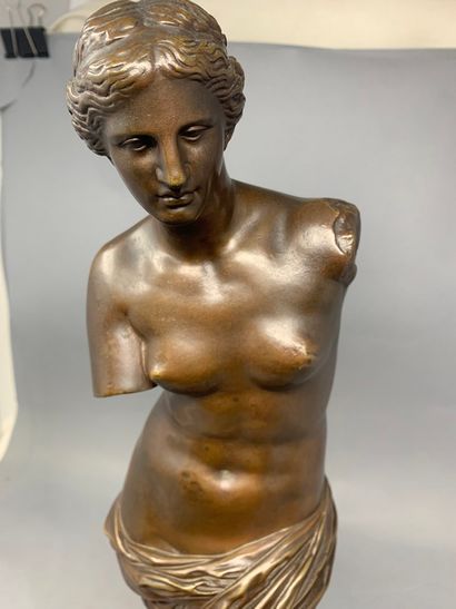 null Venus de Milo 

bronze à patine brun foncé, cachet circulaire du fondeur "SOCIETE...