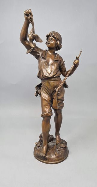 null MOREAU Auguste, after

Young hunter with a partridge

Bronze with a light brown...