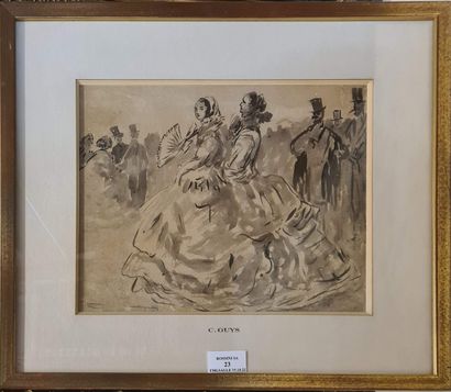 null GUYS Constantin, entourage of,

Two Elegants,

black ink wash on paper (insolation,...