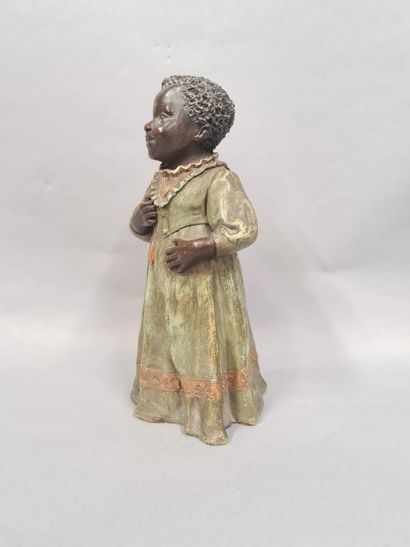 null GOLDSCHEIDER Friedrich, 1845-1897,

Young black girl,

terracotta with polychrome...