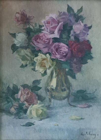 CLARY Eugene, 1856-1929,

Bouquet of roses,

oil...