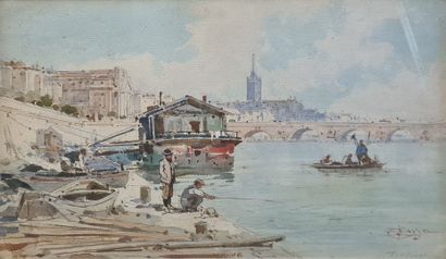 null COSTA Emmanuel, 1833-1921,

The Quai de la Dorade, Toulouse, wash boat on the...