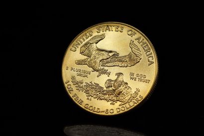 null Gold coin of 50 dollars "American Gold Eagle" 1986.

Obverse: representation...