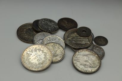 null Set of French and foreign coins mostly in silver from the 19th to the 20th century....