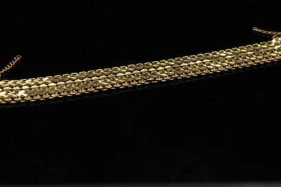 Yellow gold bracelet 18k (750). 

Wrist size...