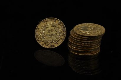 null Twelve gold coins of 20 francs Genie.

1851 A (x 12)



A : Paris workshop.



Weight...