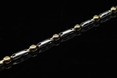 Yellow and white gold bracelet 18k (750)...