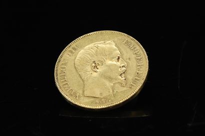 null Coin of 50 Francs in gold Napoleon III bare head (1855).

Weight : 16.07 g.