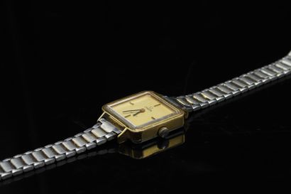 null OMEGA 

Men's wristwatch, rectangular case in gilded metal, dial with gilded...