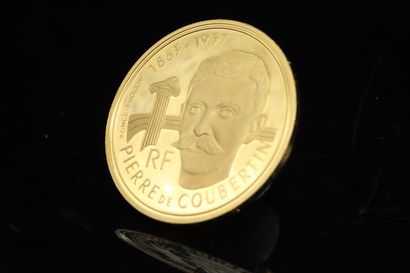 null Gold coin (920) of 500 francs 1991 "Pierre de Coubertin and the revival of Olympism".

With...