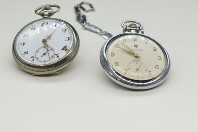 null Lot of steel regulator pocket watches including :

- a pocket watch with a plant...