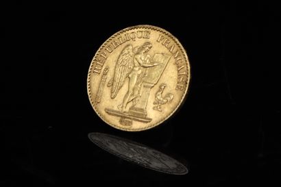 null Gold coin of 20 francs Genie (1896 A) 

TTB to SUP. 

Weight : 6.45 g.
