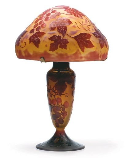 D'ARGENTAL Lampe de table Épreuve de tirage industriel réalisée en verre doublé marron...