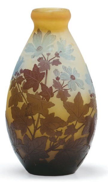 GALLÉ Émile (1846 - 1904) Vase ovoïde à col étranglé Épreuve de tirage industriel...