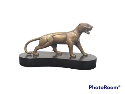 null HUGUES Jean-Baptiste, 1849-1930,

Panther,

bronze with gilded patina on a polished...
