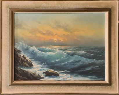 null GROSSGLAUSER Ernst (XX)

Seaside with waves

Oil on canvas, signed lower right...