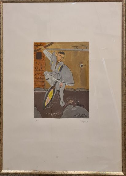 null TSAROUCHIS Yannis (1910-1989)

Character on his bicycle

Lithograph in color,...