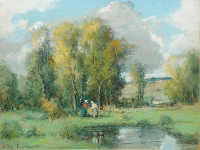 null DES FONTAINES André, 1869-1910

Peasant women at the pond

pastel on paper

signed...