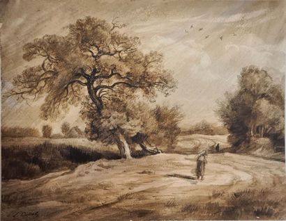 null CABAT Louis (1812-1893)

landscape 

Ink and brown ink wash on paper, signed...