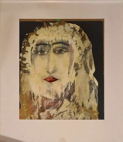 null MODERN SCHOOL [TSIFAS T.] 

Woman with veil 

mixed technique and gold leaf...