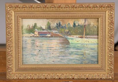 null TKATCHENKO Michaïl, 1860-1919

Sailboat at the Quay

oil on canvas board (traces...