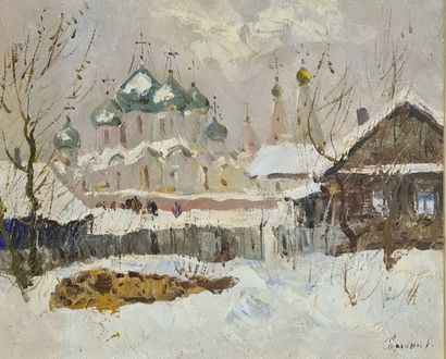 null SOROKIN Guennadi, born in 1935,

Landscape with St. Nicholas Cathedral,

oil...