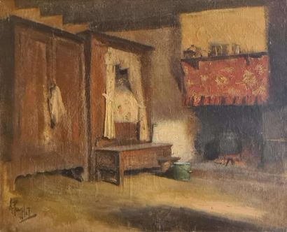 null PUYPLAT Albert Edouard (1876 - ?) 

Breton Interior

Oil on canvas signed lower...