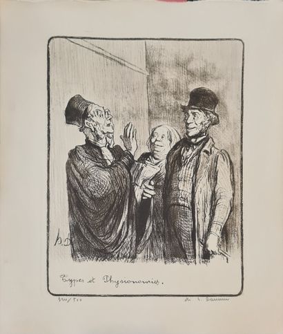 null DAUMIER Honoré, after. 

Suite of nine prints from the series of Gens de Justice,...