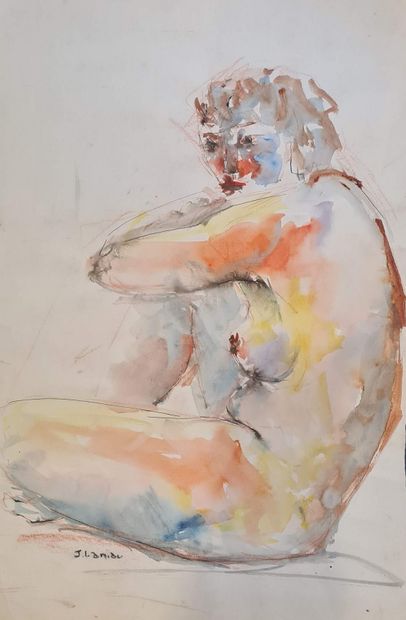 null LANIAU Jean (born 1931)

Seated Nude

Ink, watercolor and grease pencil on paper,...