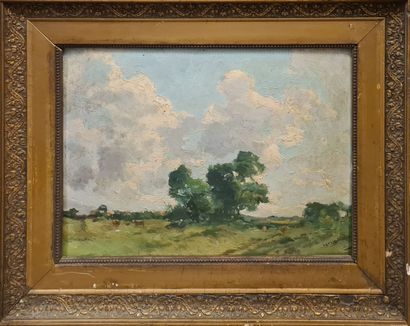 null DAVID Ferdinand (1860-1944)

Set of eight framed pieces:

- Cows in the meadows...
