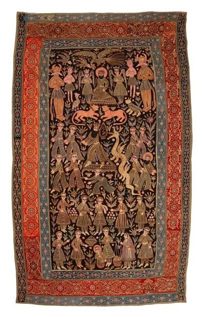 null Embroidery KASHGAÏ (Persia), end of the 19th century 
Dimensions: 210 x 124cm.
Technical...