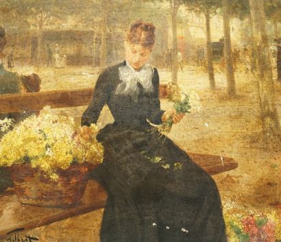 null GILBERT Victor, 1847-1935

Flower seller preparing a bouquet

oil on parquet...