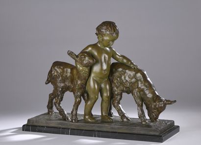 null FATH Richard, 1900-1952

Child and goats

bronze group with a brown-green shaded...